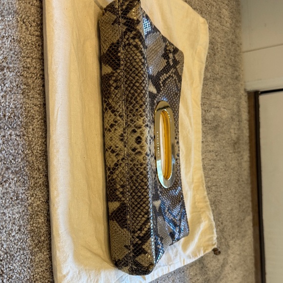 Michael Kors Snake Print Clutch with Gold Handle - Picture 5 of 5